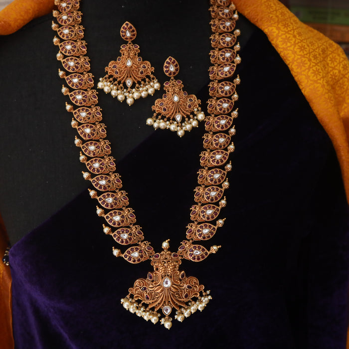 Antique long necklace and earrings 16675