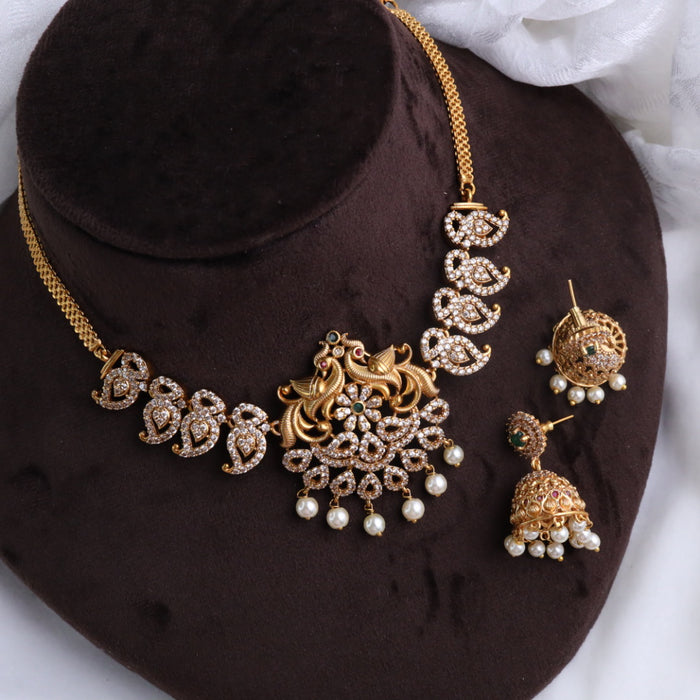 Antique choker necklace and earring 15666