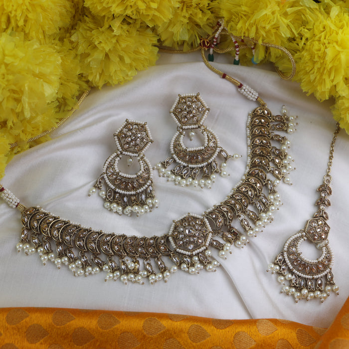 Trendy choker necklace and earrings 14660