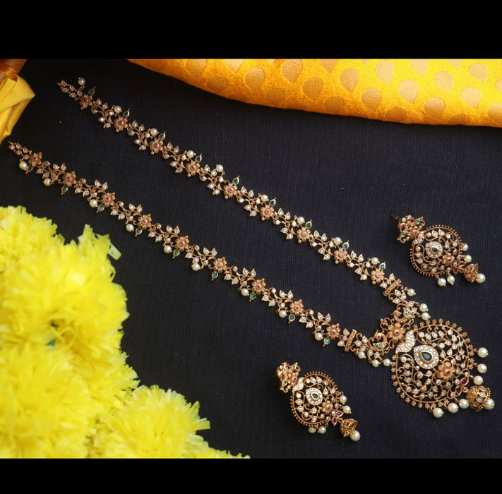 Antique long necklace and earrings  15593
