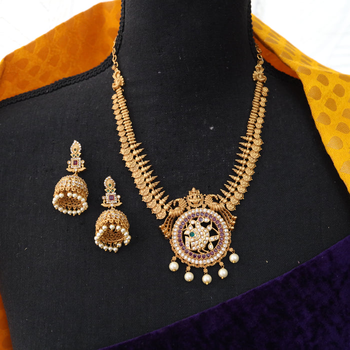 Antique short necklace with earring 13462