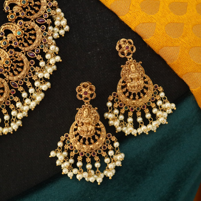 Antique short necklace and earrings 1655