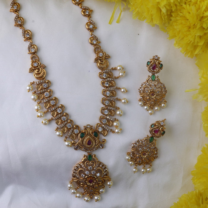 Antique short necklace with earrings 15668