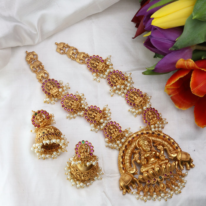 Antique short necklace and earring 15660