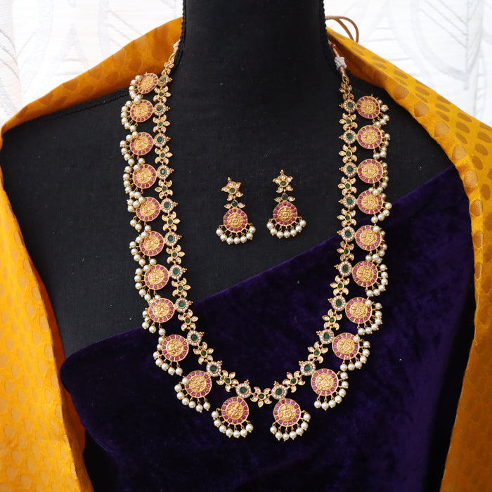 Antique long necklace and earrings 15711