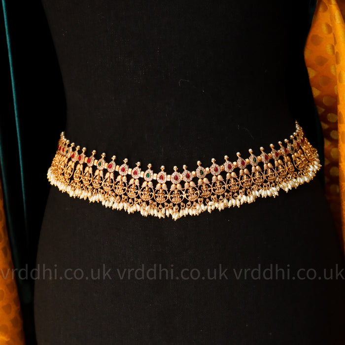 Antique gold and pearl waistchain / necklace 10122