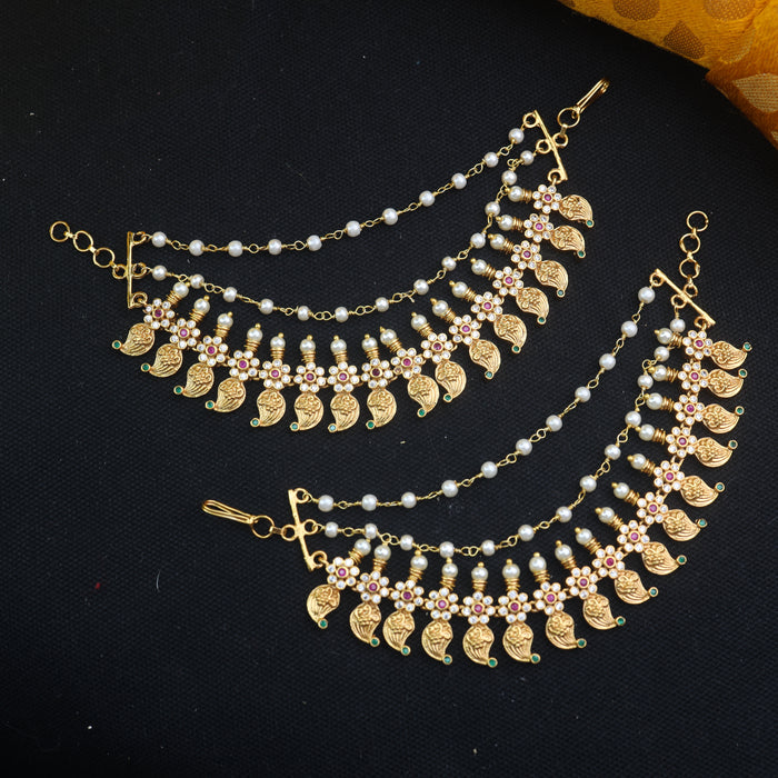 Antique stone pearl mattal /ear accessories 12631