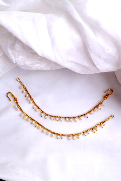 Antique 1 layer pearl ear accessories / mattal 1262