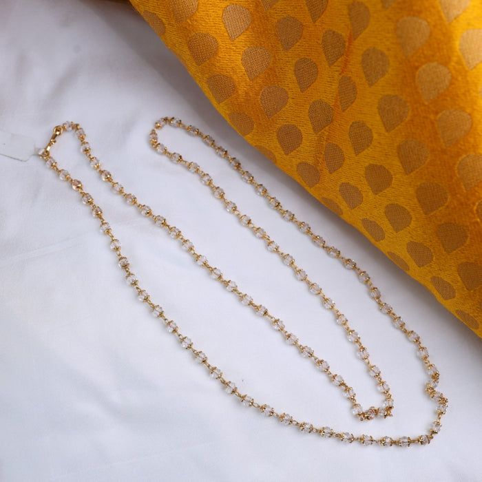 GOLD PLATED LONG CRYSTAL CHAIN 24649