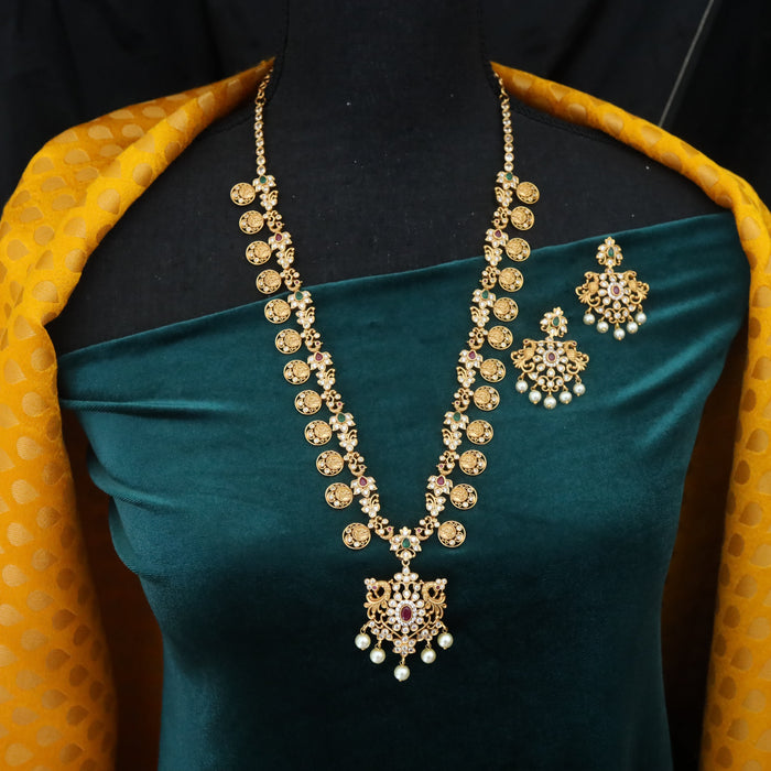 Antique long necklace and earrings 14410