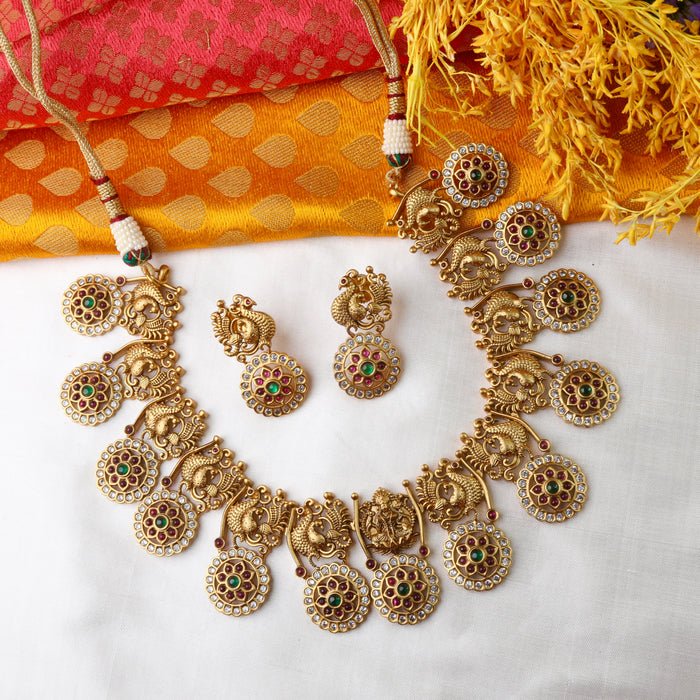 Antique short necklace and earrings 1552
