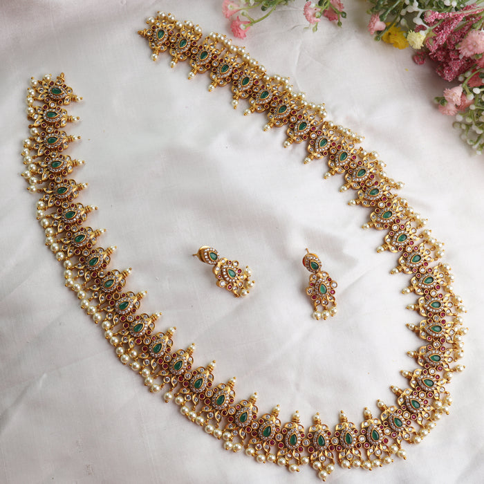 ANTIQUE LONG NECKLACE& EARRING 13776