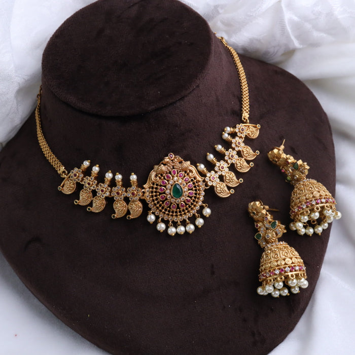 Antique choker necklace and earring 15656