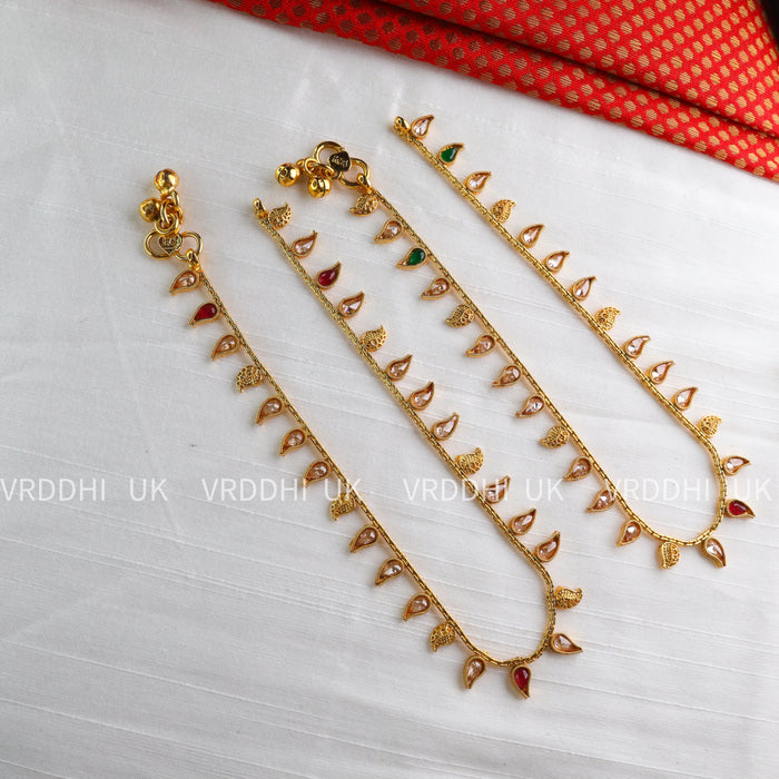 Gold plated traditional anklets / payal 670