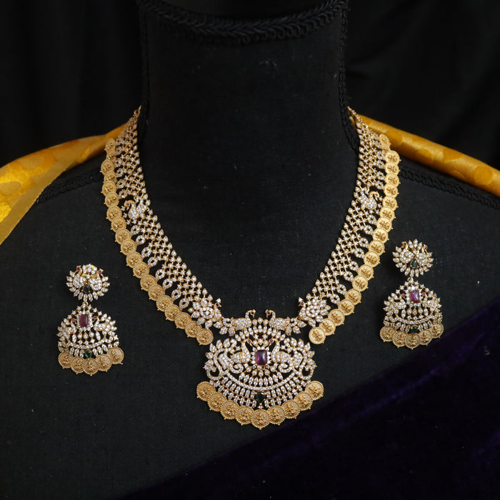 Antique short necklace with earrings 15701