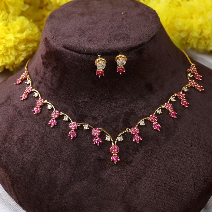 Heritage gold plated short necklace and earrings 1648