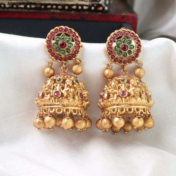 Antique ruby jumka earrings 23035