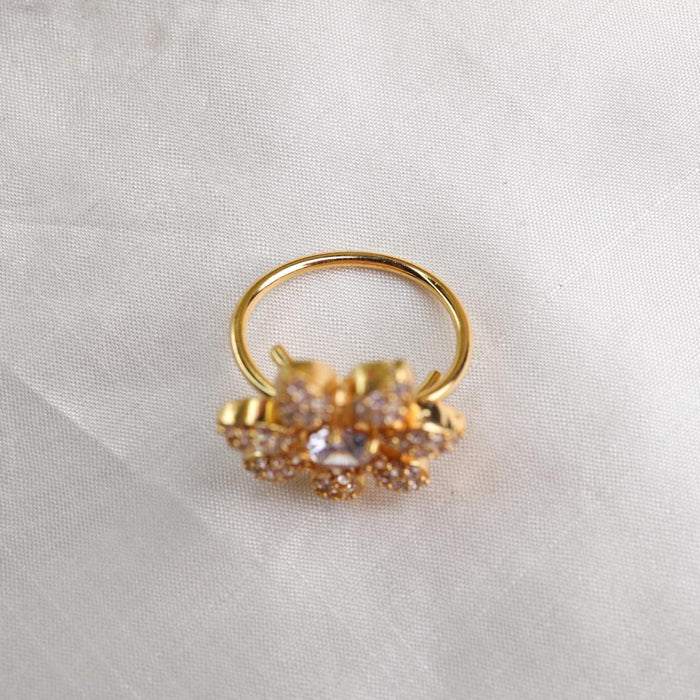 Gold adjustable ring - one size fits all  1356