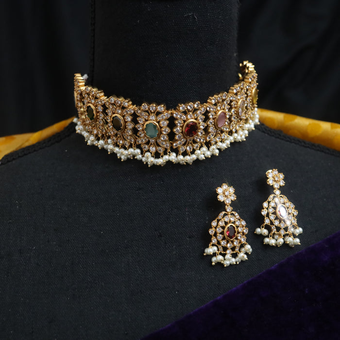 Antique choker necklace with earrings 15702