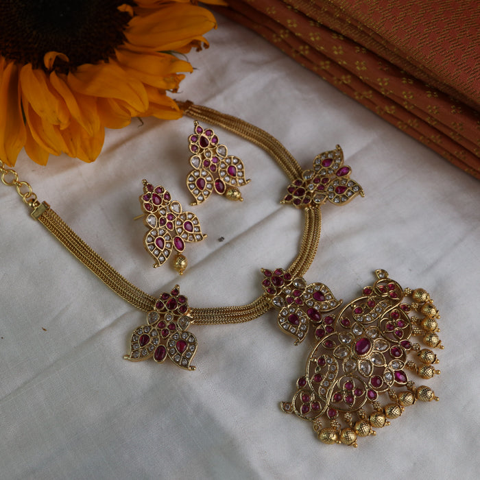 Antique short necklace and earrings  14567665