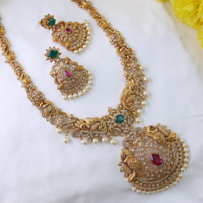 Antique long necklace with earrings15682