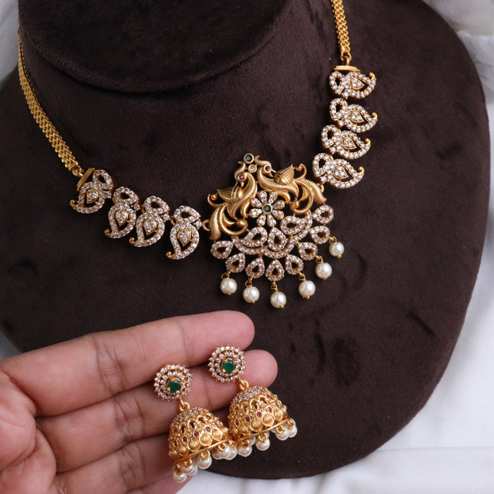 Antique choker necklace and earring 15666