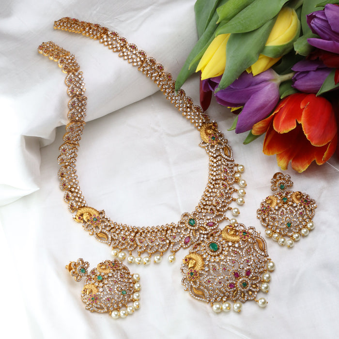 Antique long necklace and earrings15694