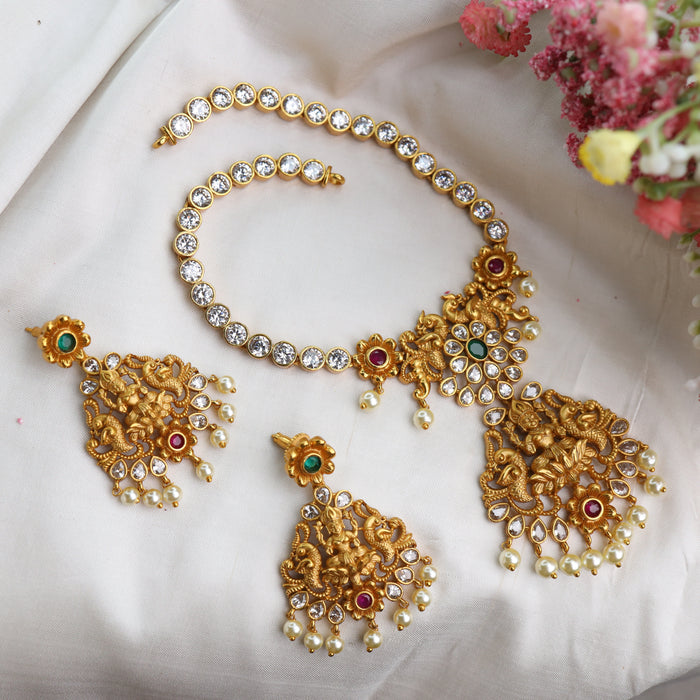 Antique short necklace and earrings 16411