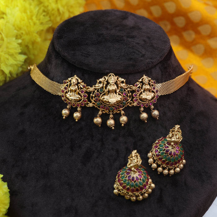 Antique choker necklace and earring 14588