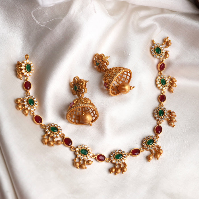 Antique choker necklace and earrings 15714