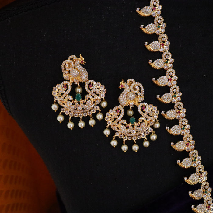 Antique long necklace and earrings 14477