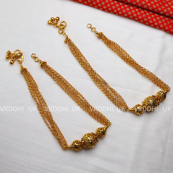 Gold plated traditional anklets / payal 655