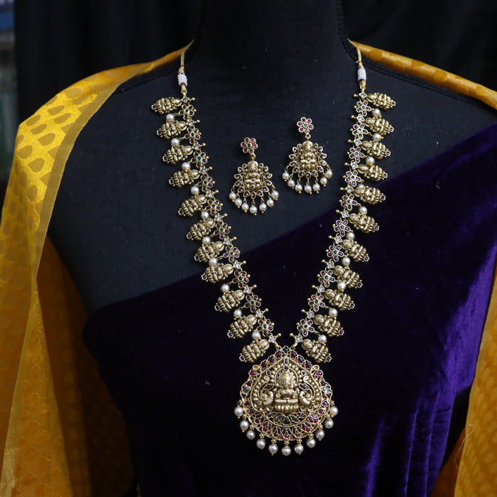 Antique long necklace and earrings 15718