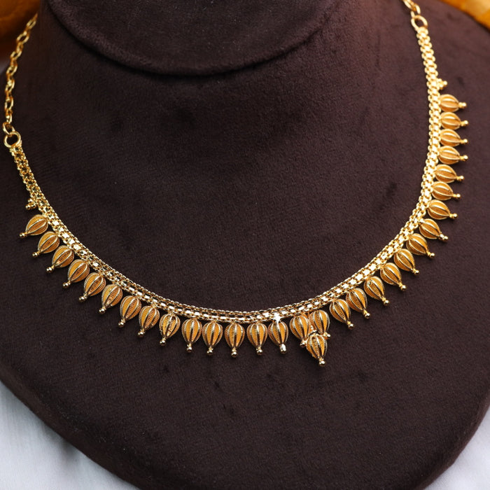 Heritage gold plated short necklace 12453