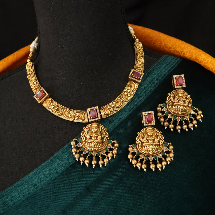 Antique long necklace and earrings 16768