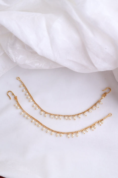 Antique 1 layer pearl ear accessories / mattal 1262