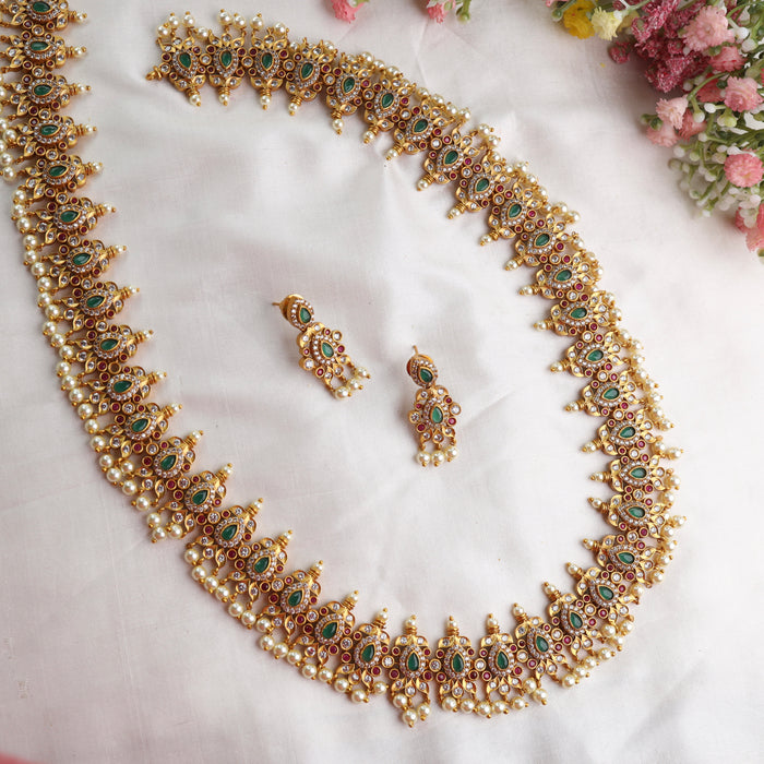 ANTIQUE LONG NECKLACE& EARRING 13776