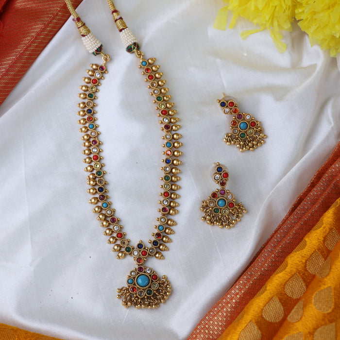 Antique short necklace and earrings 1552