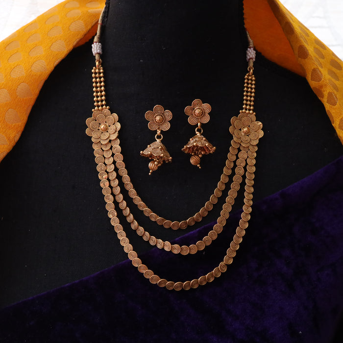 Antique layer long necklace and earrings1440