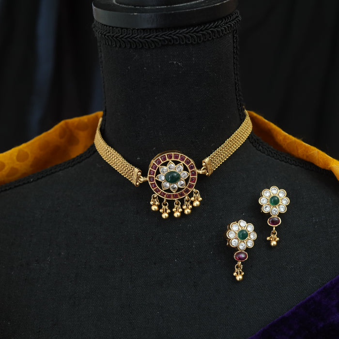 Antique choker necklace and earrings 15667