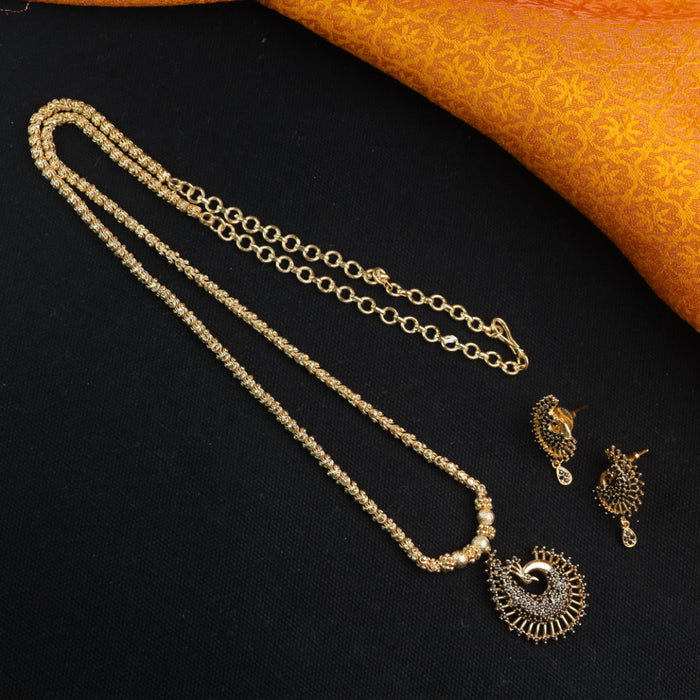 Heritage gold plated long necklace 14581