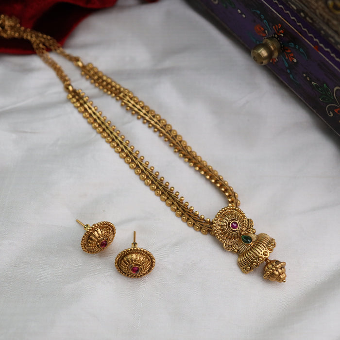 Antique short necklace and earrings 13445