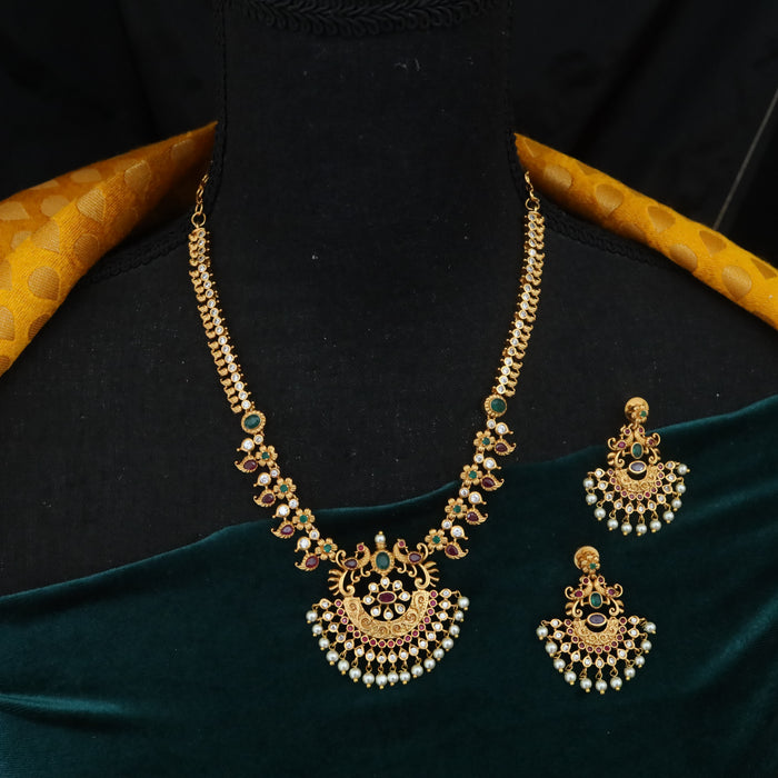 Antique short necklace and earrings  14413