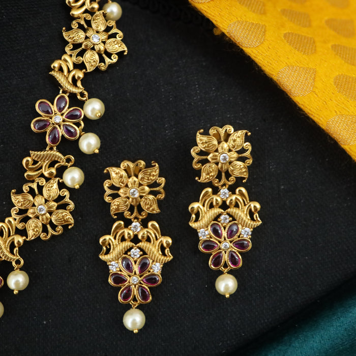 Antique short necklace and earrings 1789
