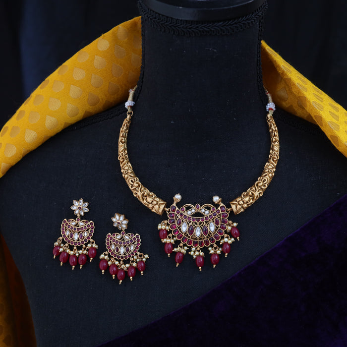 Antique choker necklace and earrings 15668