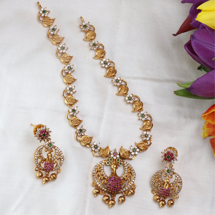 Antique short necklace and earring 15668