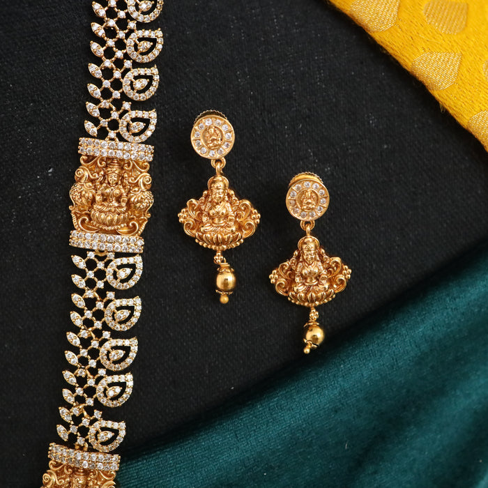 Antique long necklace and earrings 1651