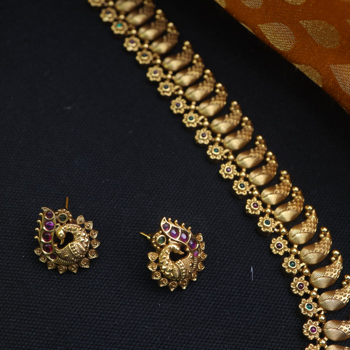 Antique long necklace and earrings 15567