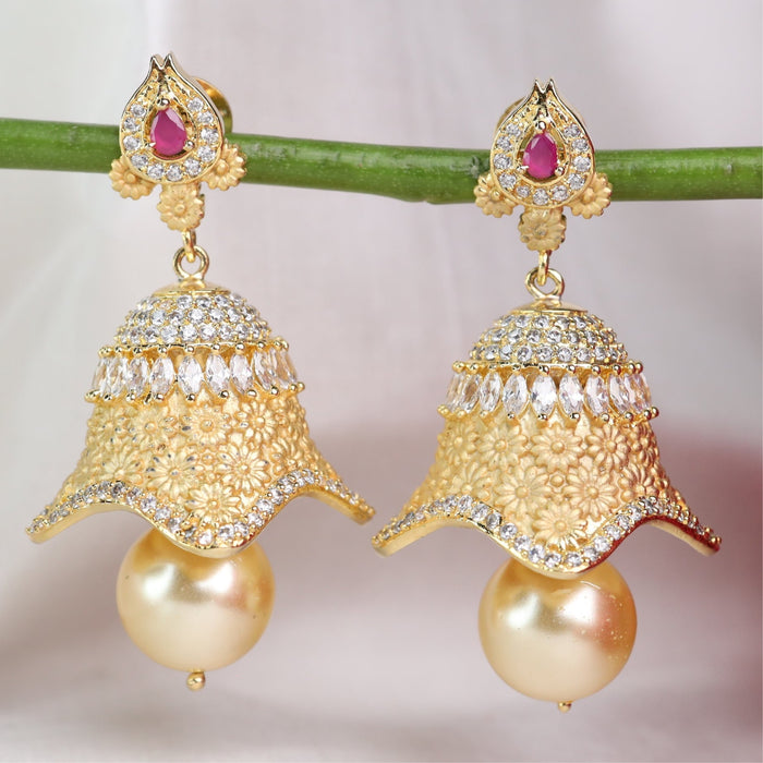 Cz stone jumka earrings  12464