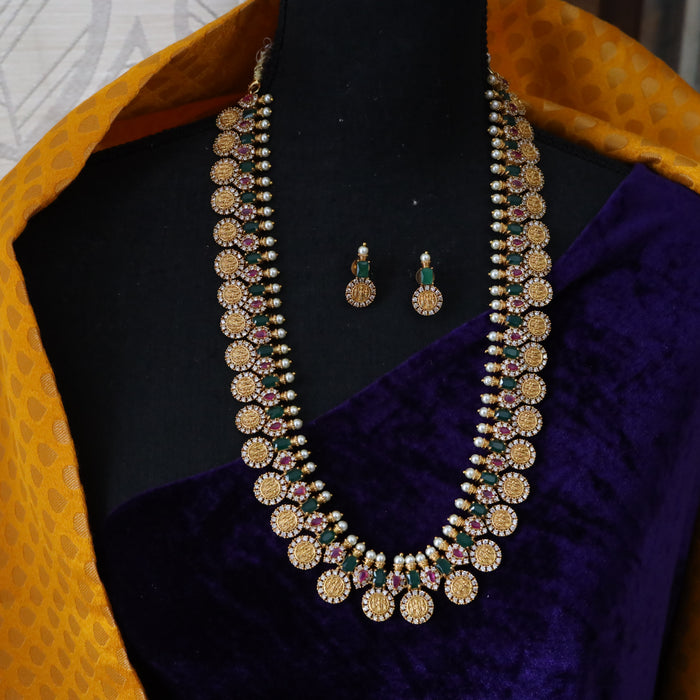 Antique long necklace and earrings 16404